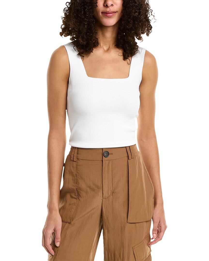 Vince Square Neck Tank In White