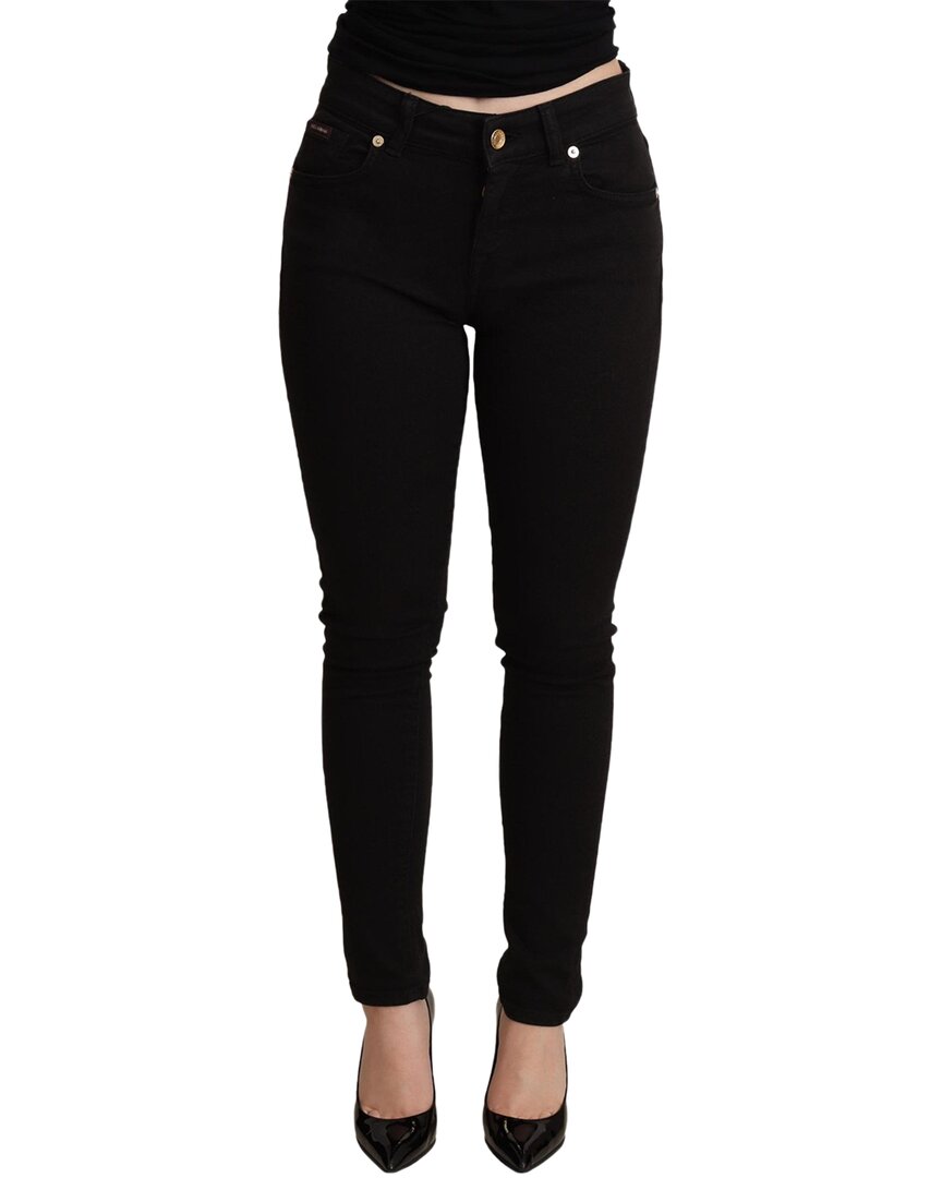 Shop Dolce & Gabbana Black Skinny Denim Trouser Cotton