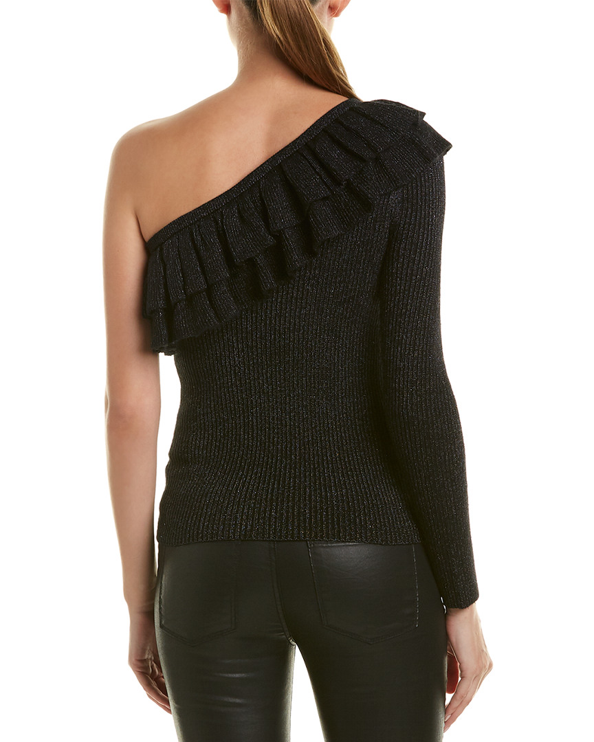 Rebecca Taylor Lurex One-Shoulder Wool-Blend Sweater Women's L