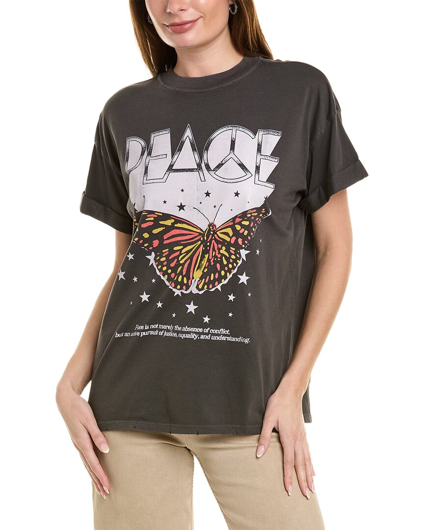 Shop Girl Dangerous Peace Butterfly T-shirt In Black