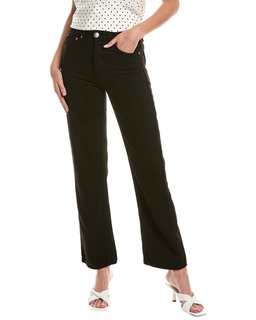 Rag & Bone Alex Worn Black High-rise Straight Jean In Black