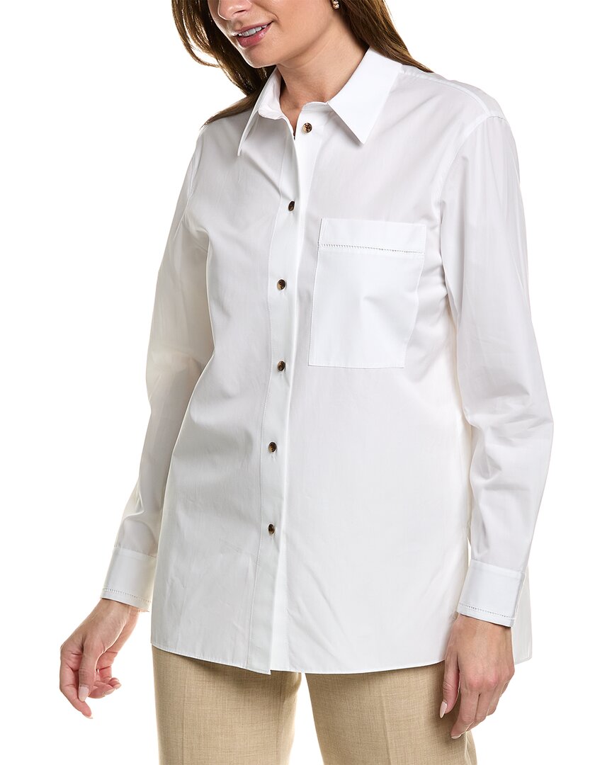 Shop Lafayette 148 New York Greyson Shirt In White