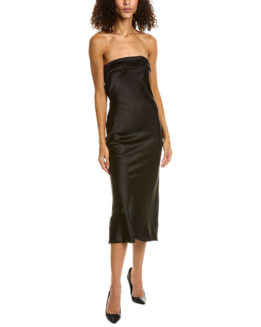 Rosewater Remi Strapless Midi Dress In Black