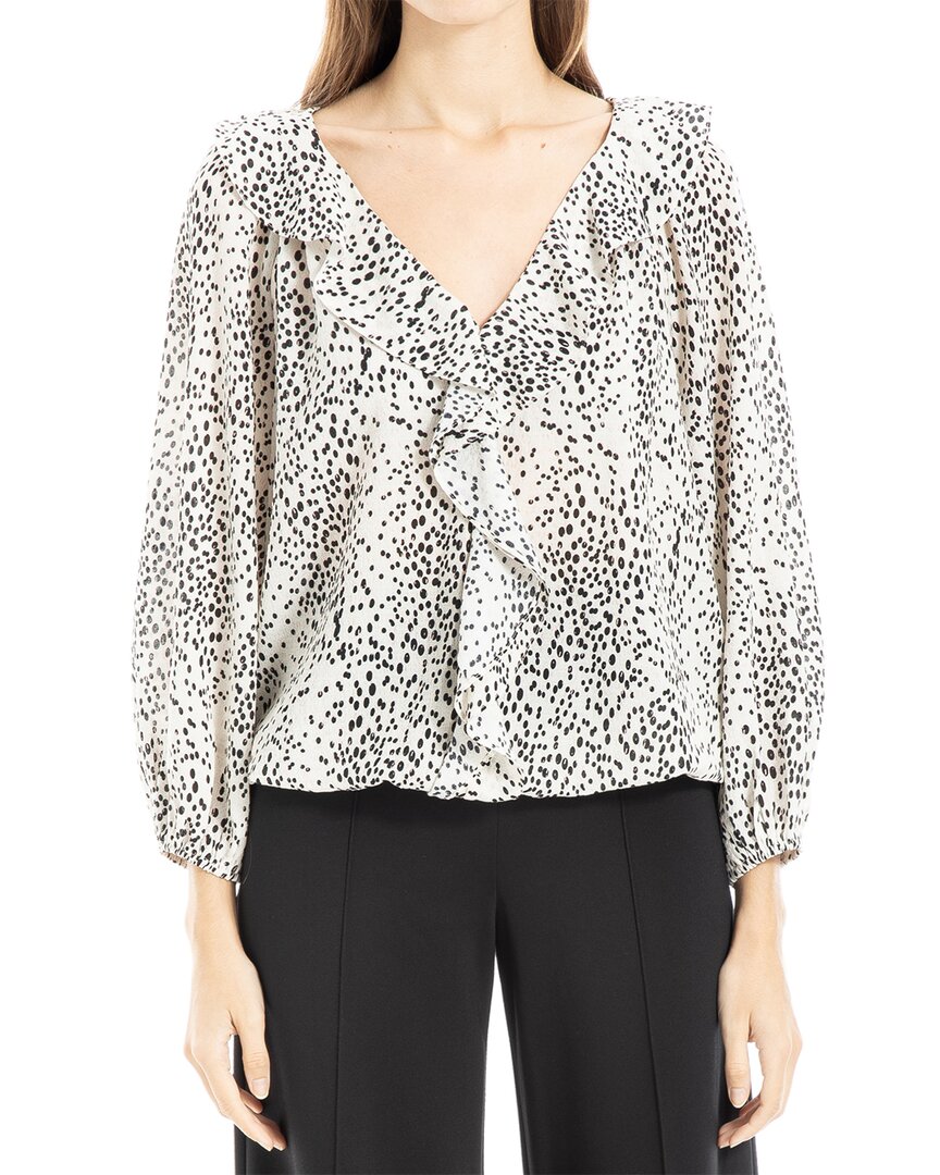 Max Studio Ruffle Front Bubble Hem Blouse