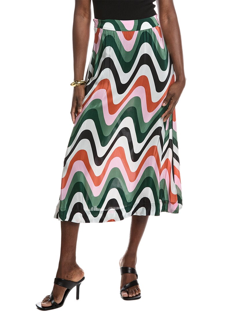 FARM RIO FARM RIO WAVE GRADIENT MIDI SKIRT