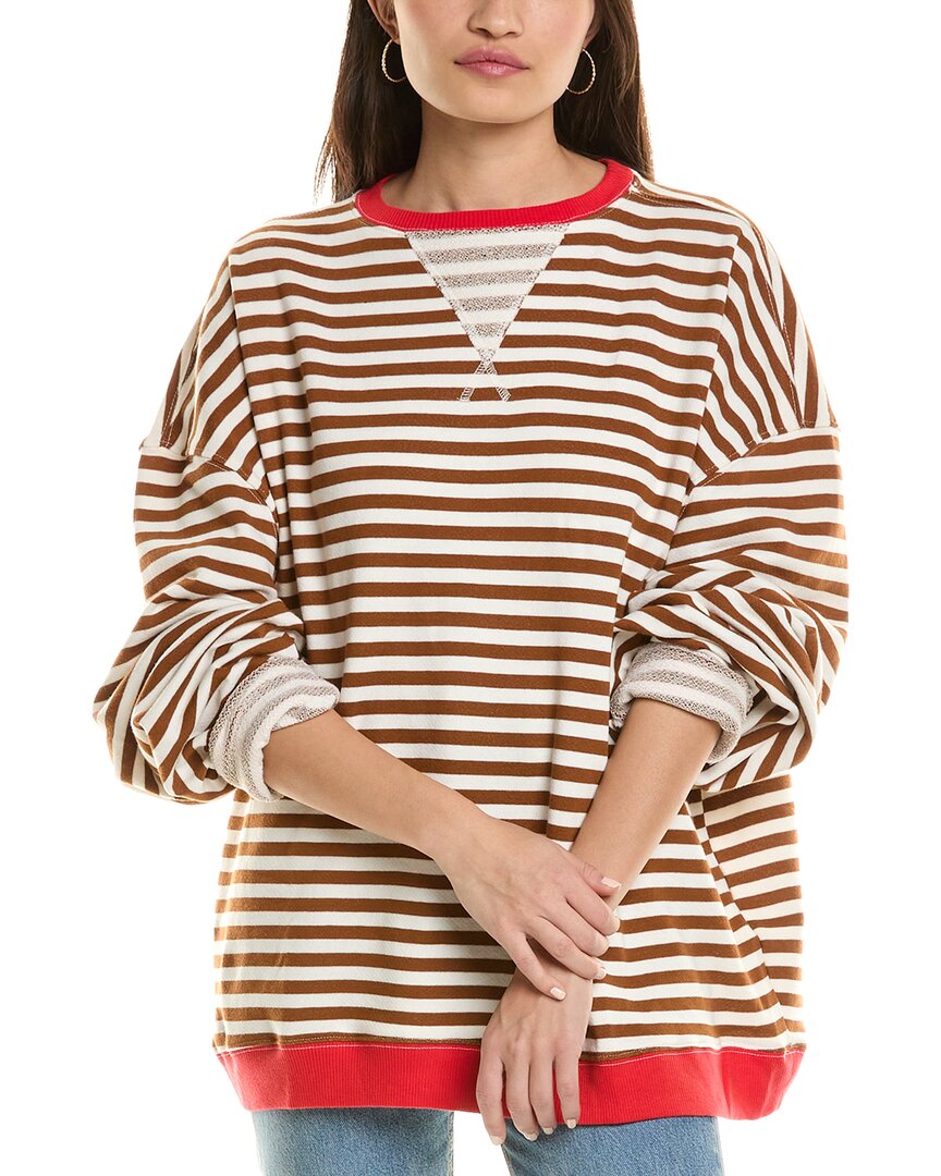 Shop Free People Classic Striped Sweater In Brown