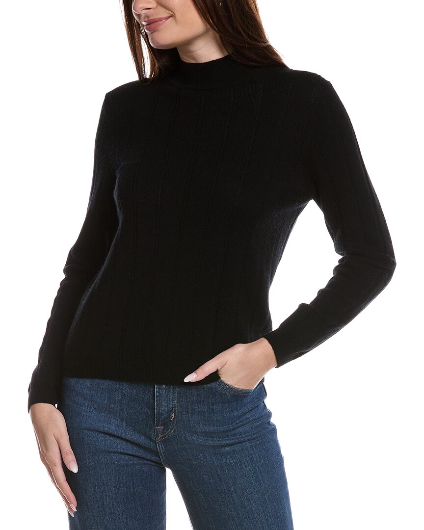Bruno Magli Wide Rib Wool & Cashmere-blend Sweater In Black