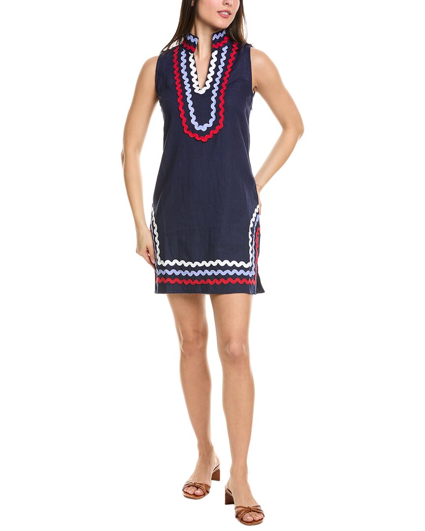Sail To Sable Classic Linen-blend Tunic In Blue