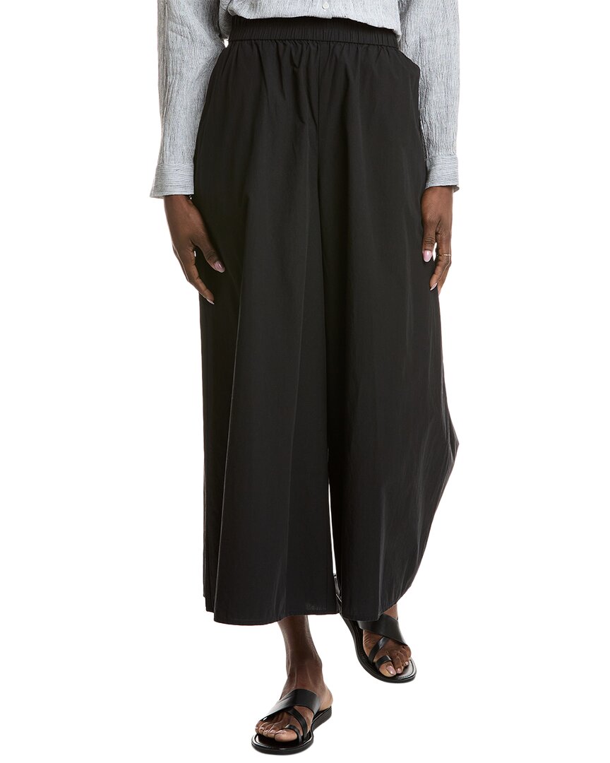 Eileen Fisher Cropped Wide Pant In Black
