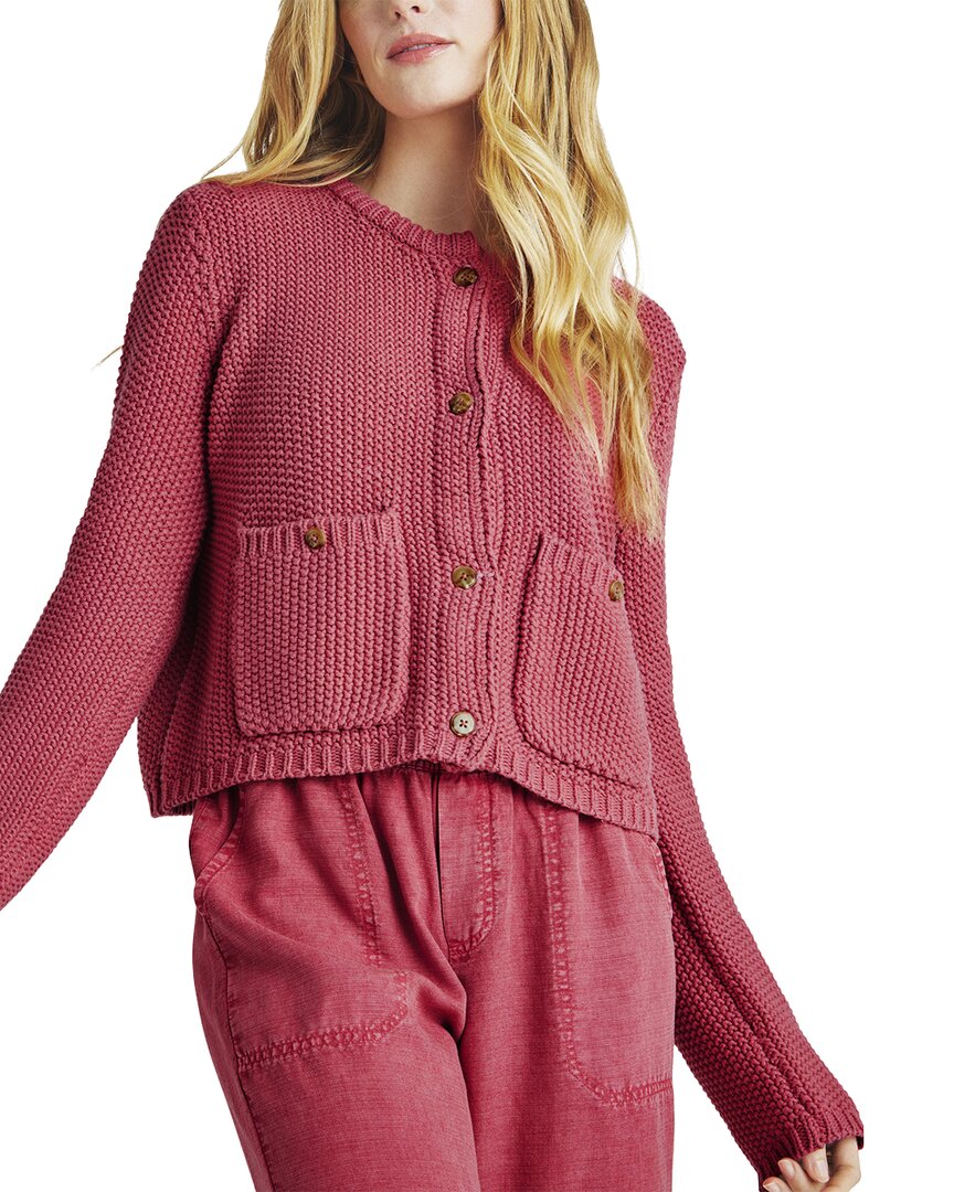 Splendid Andrea Cropped Cardigan In Pink