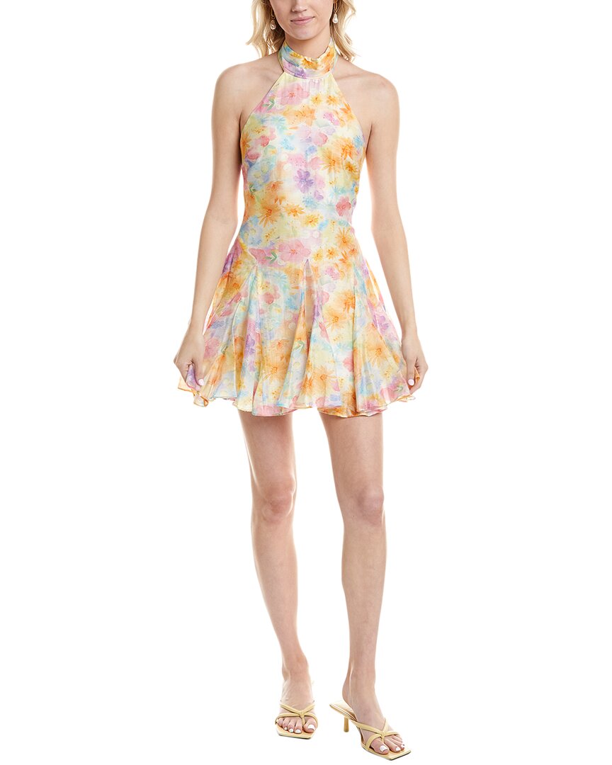 Astr The Label Sommar Linen-blend Mini Dress In Yellow