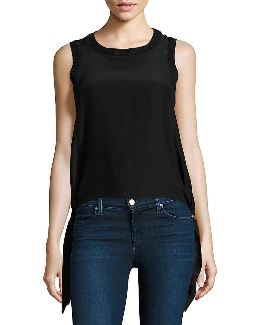 Image of Cinq a Sept Yvonne Handkerchief Hem Silk Top