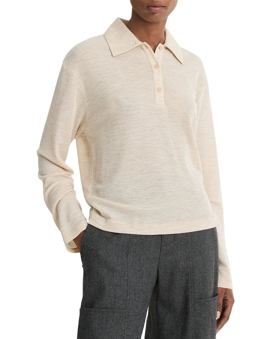 Vince Wool Long Sleeve Polo Top