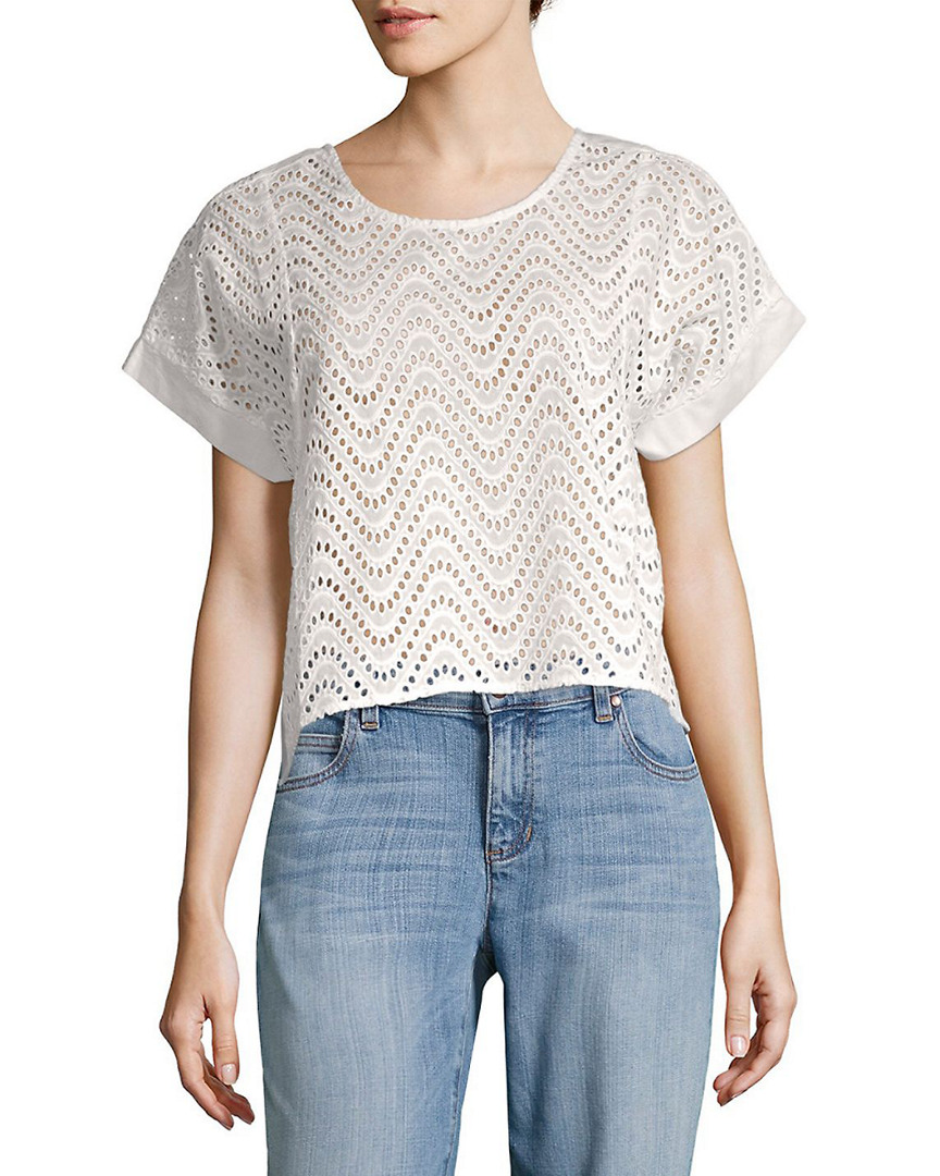 Image of J.O.A. Embroidered Mixed Top