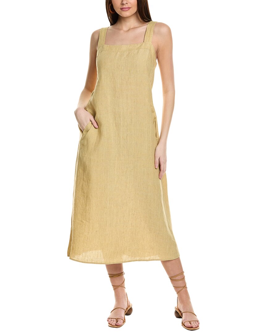 Shop Eileen Fisher Linen Tank Dress In Yellow