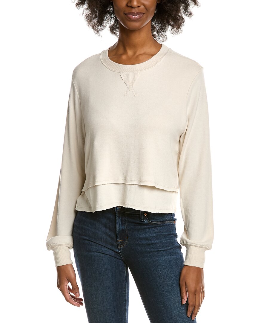 Three Dots Dnu  Layered Top In White
