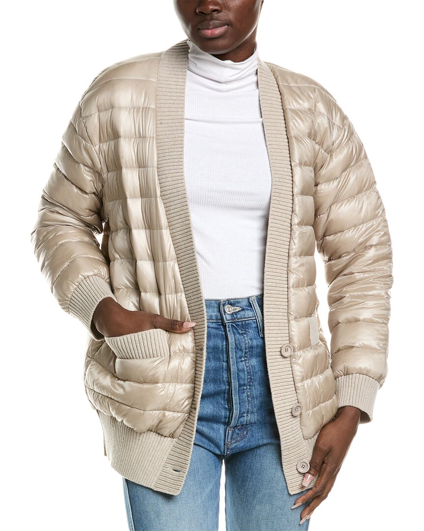 Shop Herno Wool-trim Down Jacket In Beige