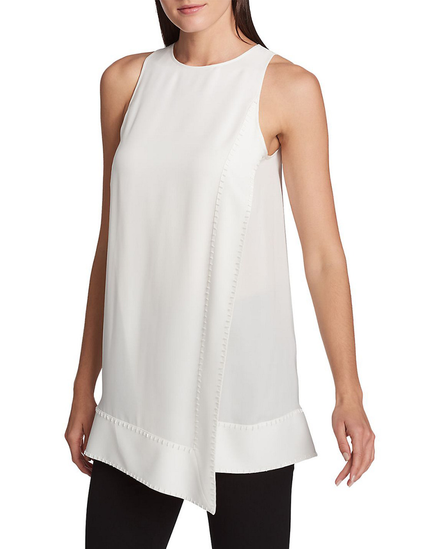 Image of Donna Karan Asymmetric Silk Top
