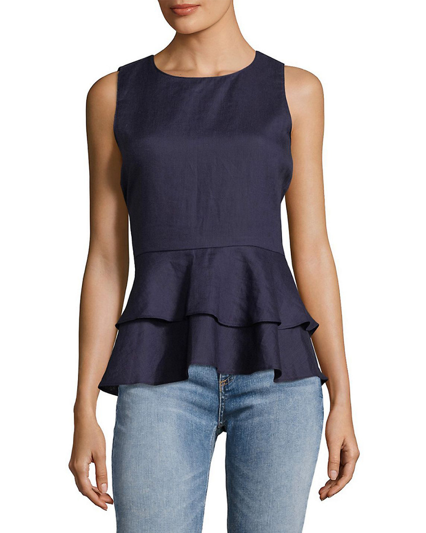 Image of Saks Fifth Avenue BLACK Ruffle Tank Top
