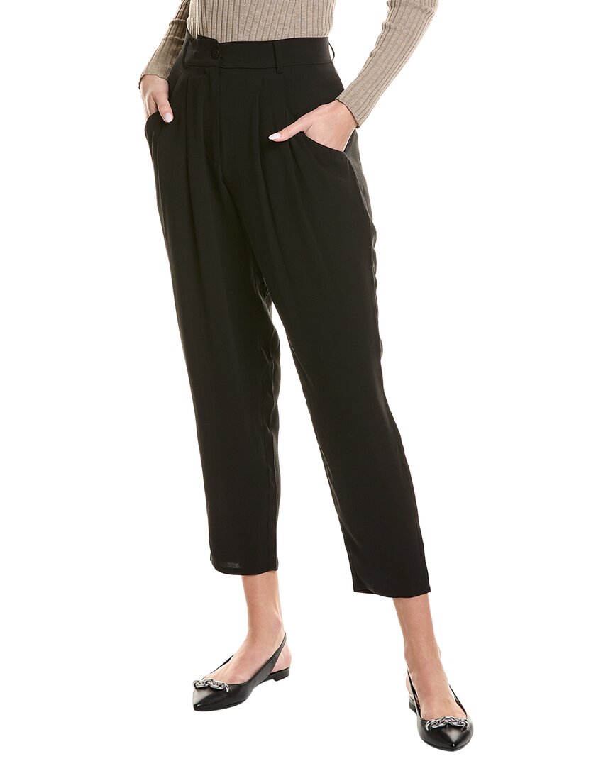 Shop Eileen Fisher Taper Silk Ankle Pant In Black