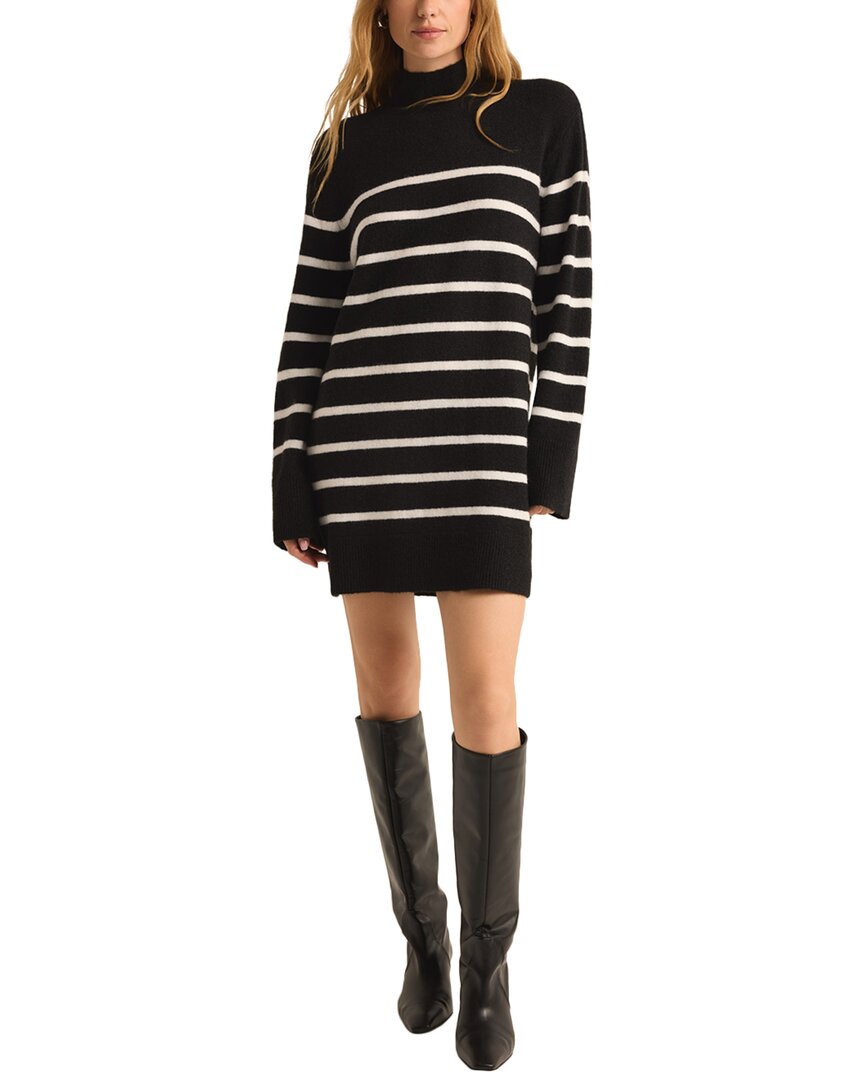 Shop Z Supply Fin Stripe Sweaterdress In Black