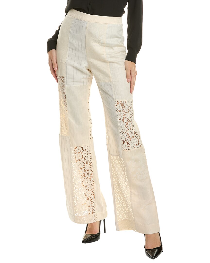 Shop Zimmermann Luminosity Linen & Silk-blend Pant In White