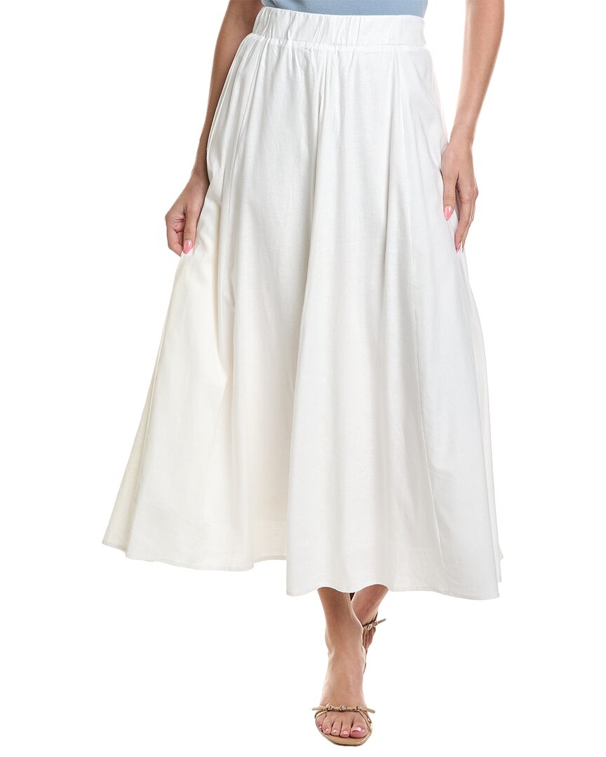 Point Linen-blend Panel Skirt