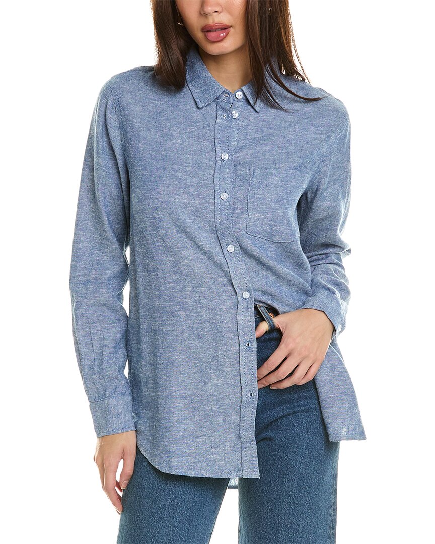 Shop Three Dots Linen-blend Shirt