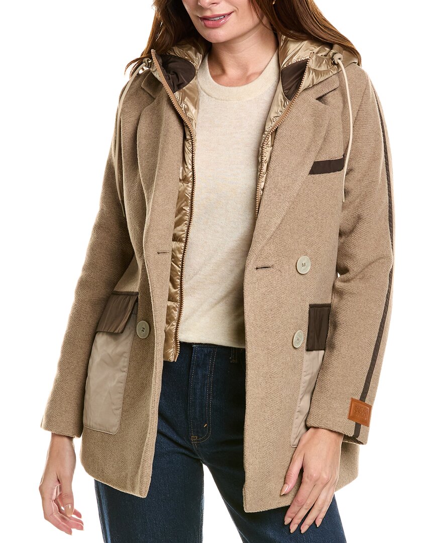 Scotch & Soda Nissa Wool-blend Blazer In Brown