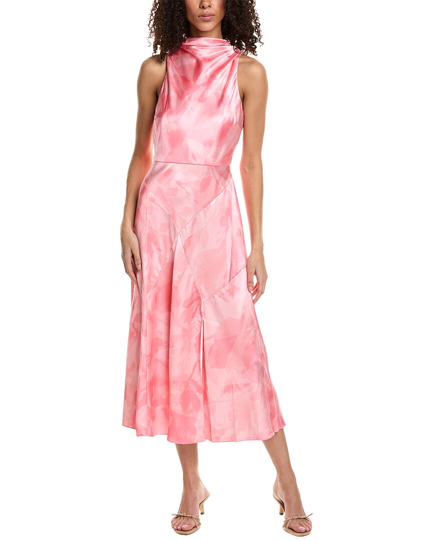 Shop Ted Baker Satin Cowl Neck Midi Dress In Pink