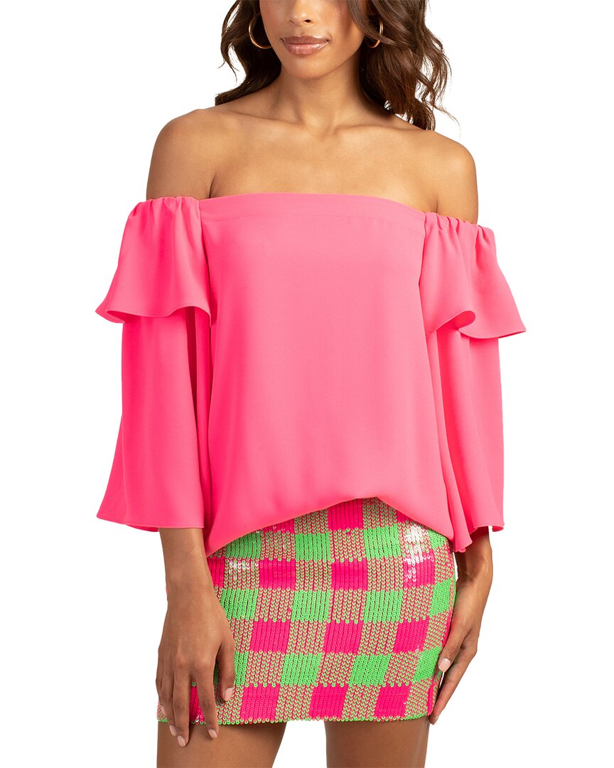 Trina Turk Excited Off-shoulder Ruffle-trim Top