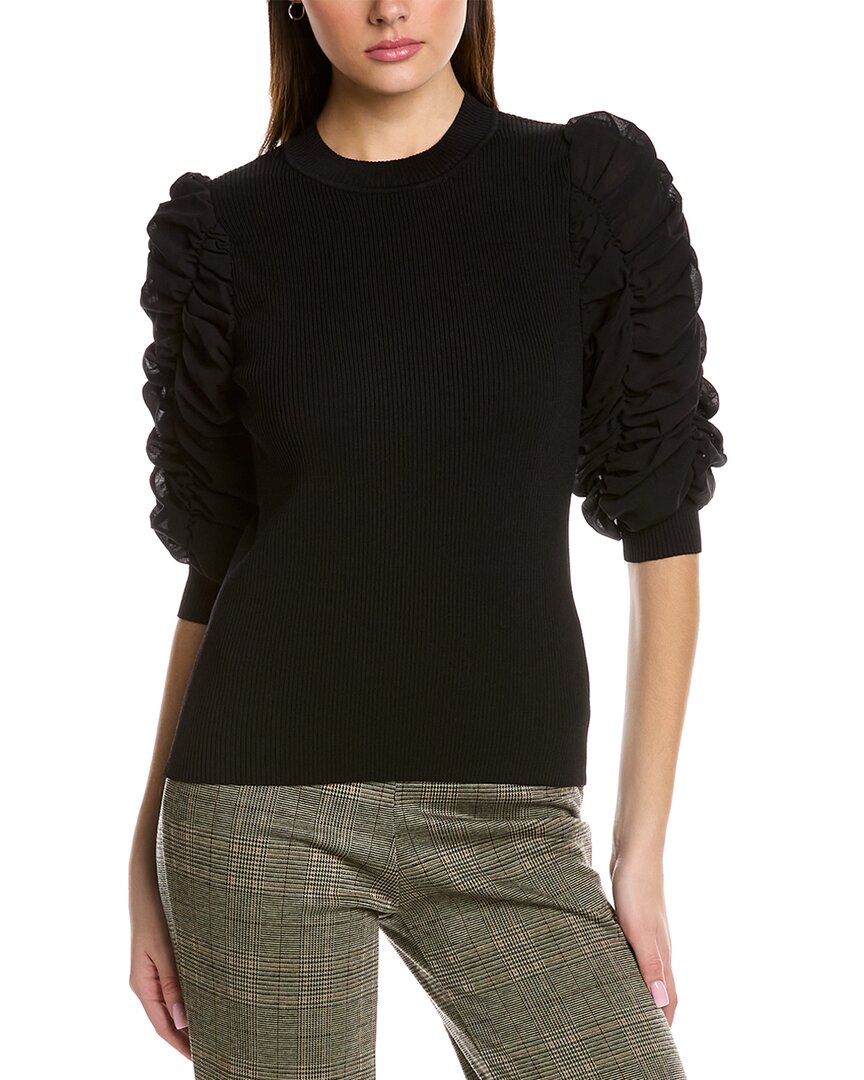 Gracia Puff Sleeve Top In Black
