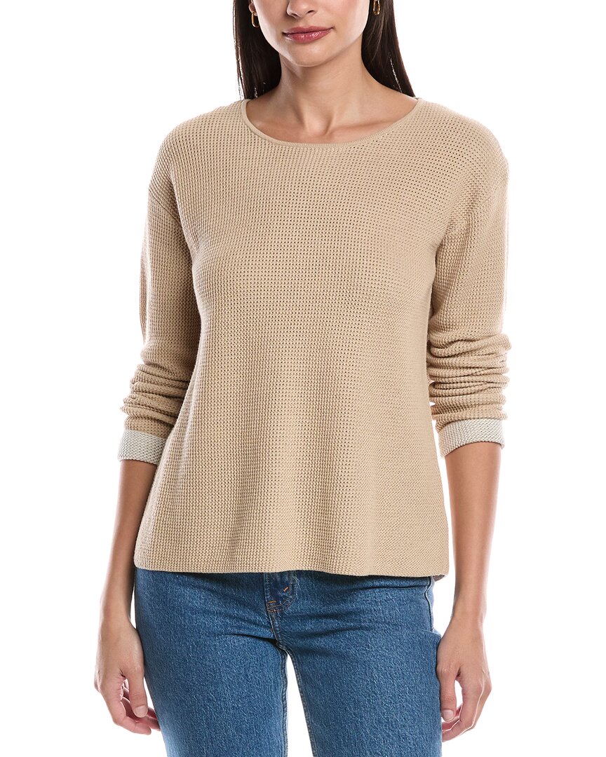 Alashan Cashmere Plaited Reversible Cashmere-blend Pullover In Neutral