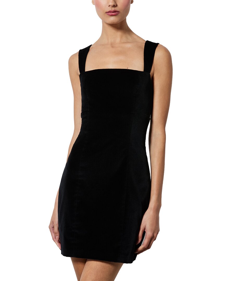 Alice And Olivia Taylum Sleeveless Velvet Mini Dress In Black