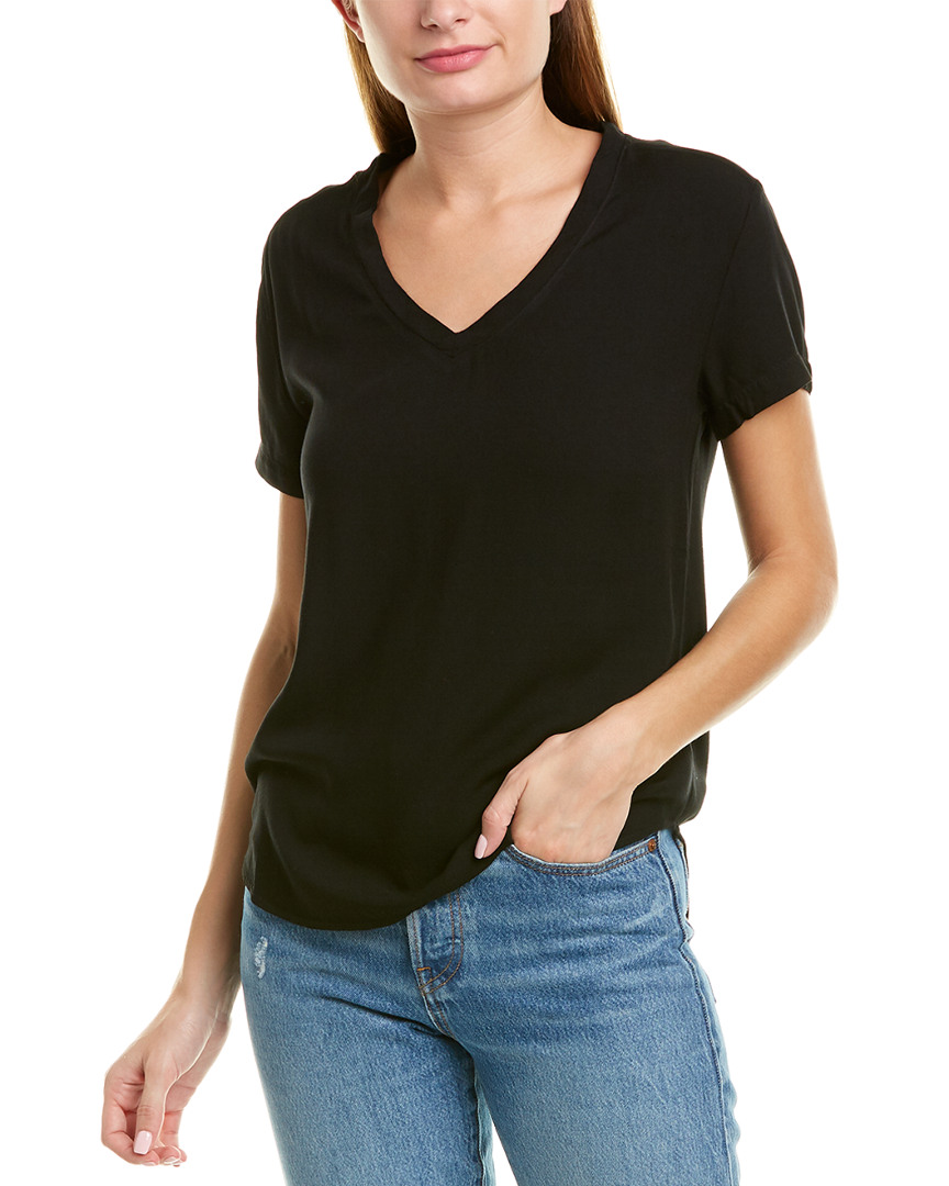 Bella Dahl Raglan V-neck T-shirt In Black