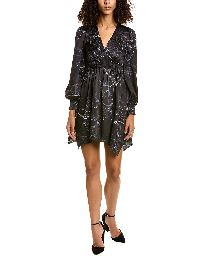 Esta Angelica Print Long Sleeve Dress In Black
