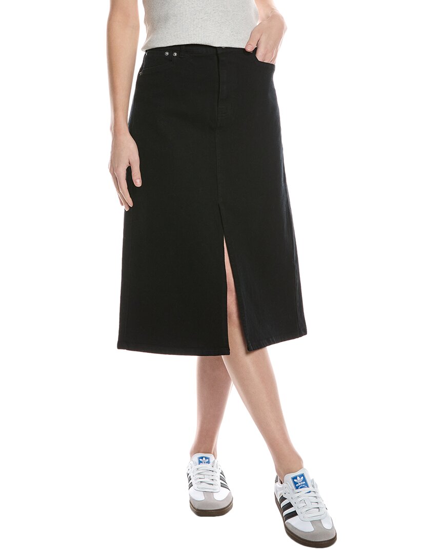 Proenza Schouler White Label Denim Midi Skirt In Black