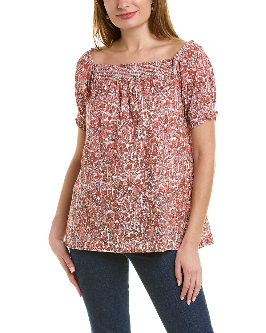 Shop Pomegranate Puff Blouse In Orange