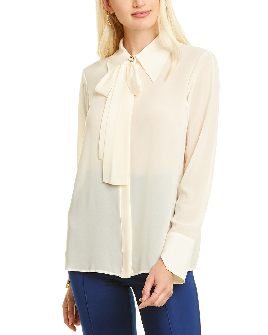 Image of Elisabetta Franchi Sheer Crepe Blouse