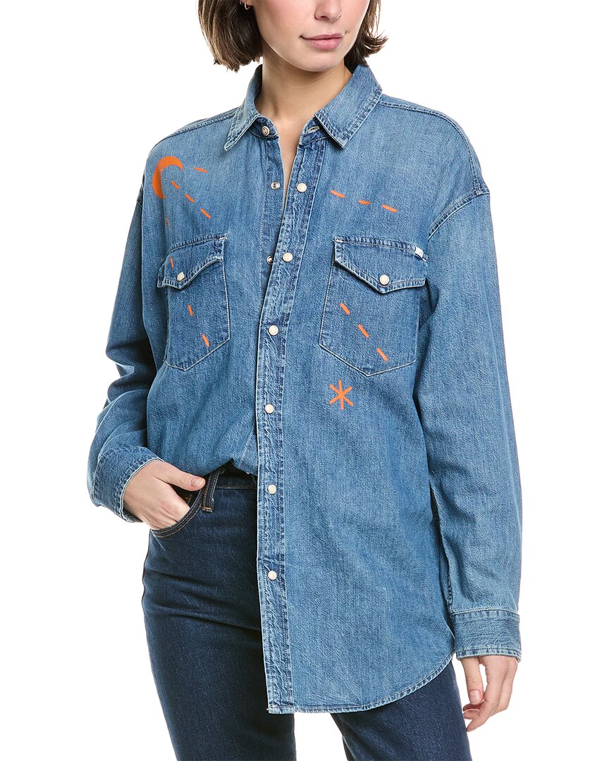 Mother Wild West Blouse In Blue
