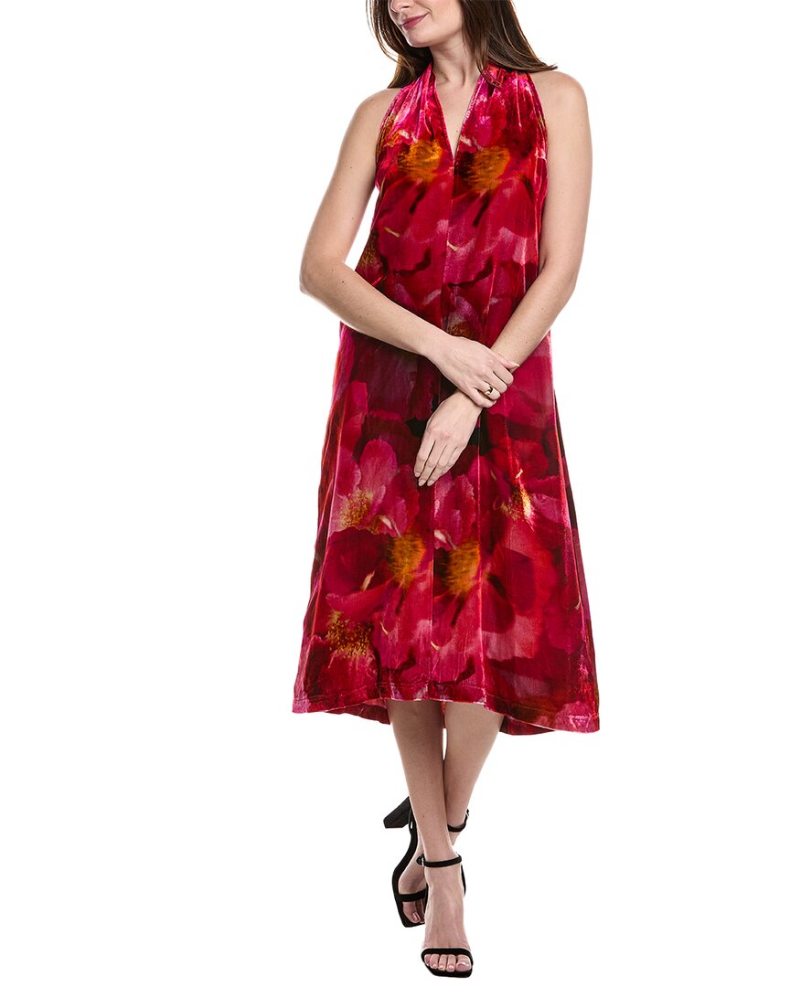 Johnny Was Velvet Midi Dress In Red