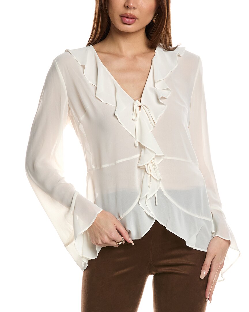 Bcbgmaxazria Bcbgeneration Ruffle Blouse In White