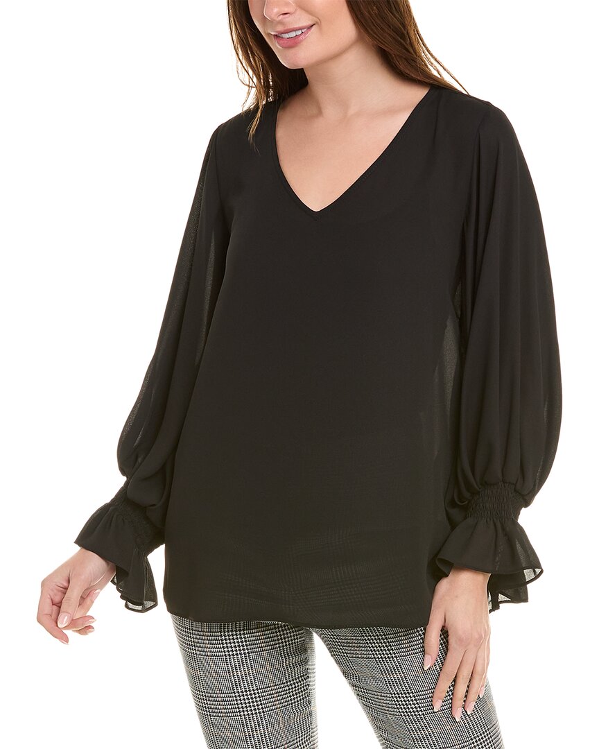 Joseph Ribkoff Balloon Puff Sleeve Top In Black