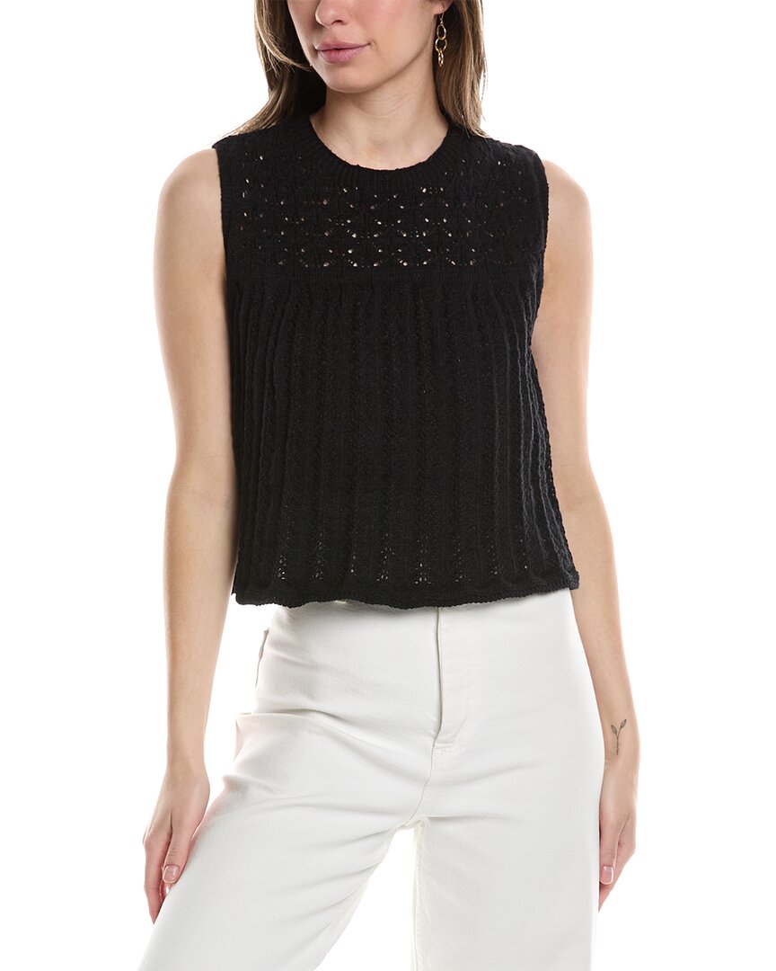 Shop 70/21 Lace Knit Top In Black
