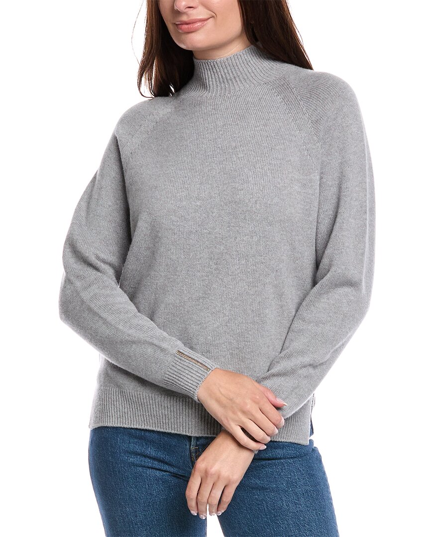 Peserico Wool, Silk, & Cashmere-blend Sweater In Gray
