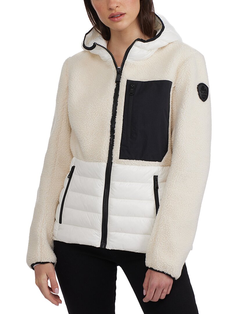 Pajar Women's Blakely Boyfriend Fit Sherpa Jacket With Fixed Hood