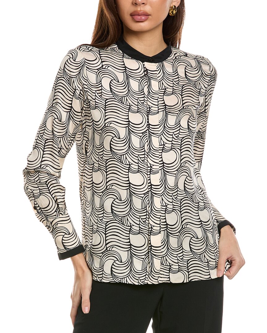 Reiss Jess Swirl Print Blouse In Multi