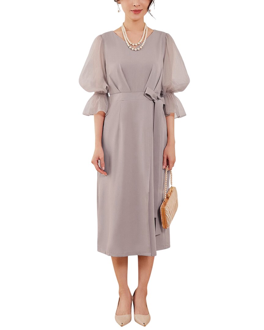 Lily Kim Midi Dress In Gray