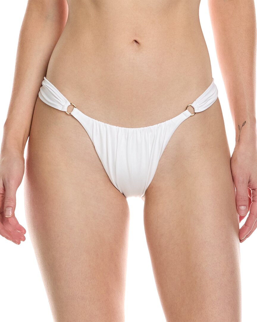 Shop Monica Hansen Beachwear Bond Girl Scrunch Bikini Bottom In White