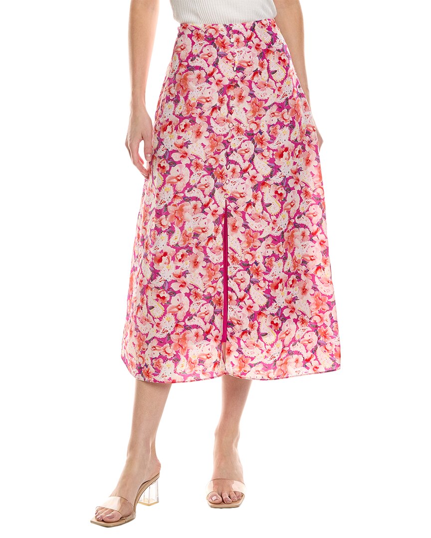 Shop Ba&sh Button Front Midi Skirt In Pink